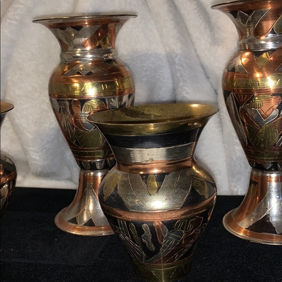Modern Made Middle Eastern Mixed Metal Vases (4) - Picture 3 of 14